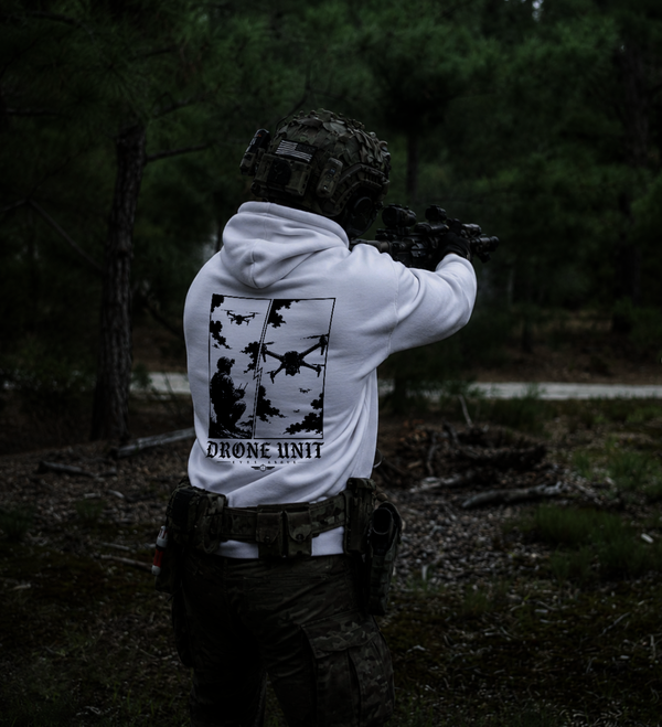 Drone Unit Hoodie White