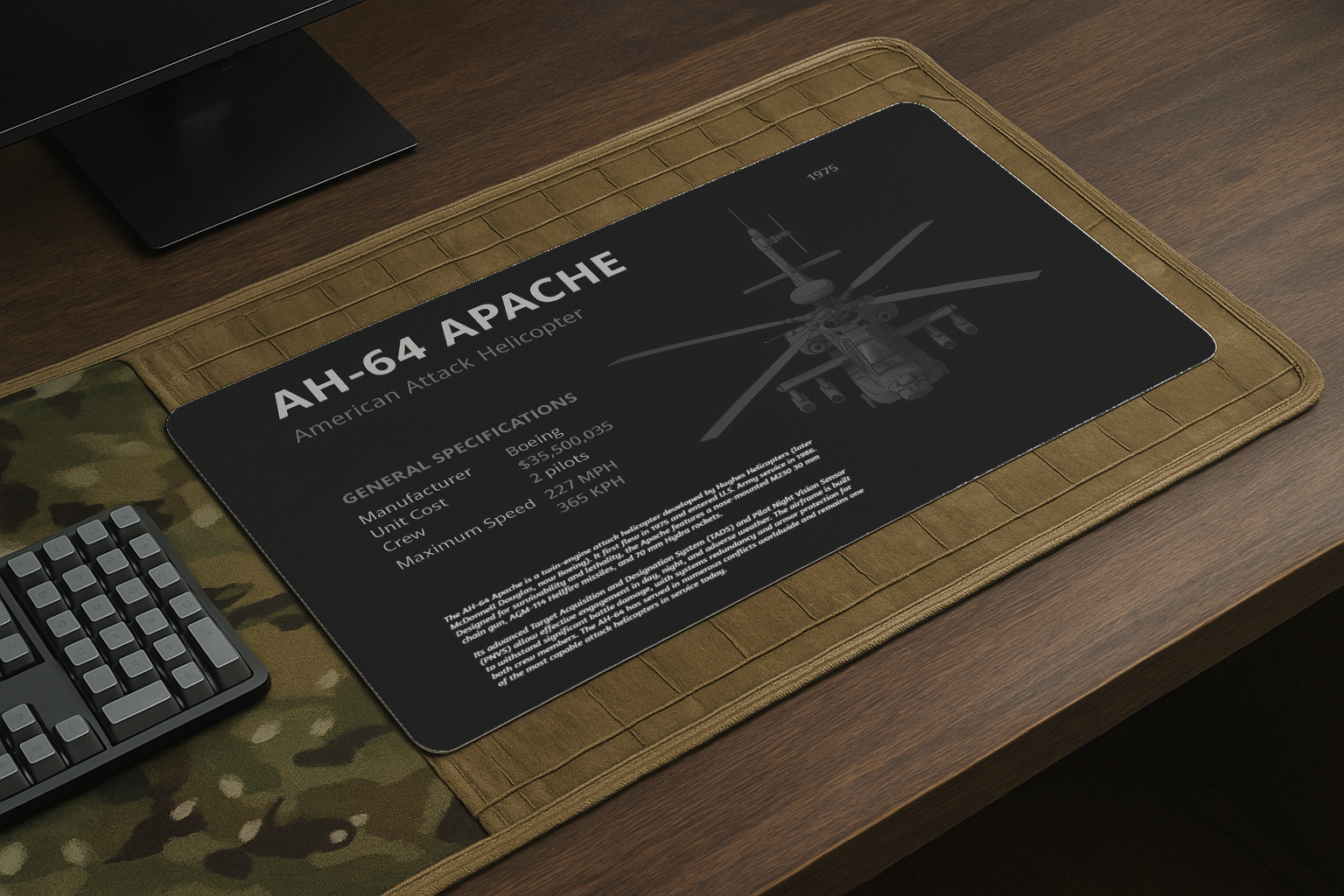 AH-64 Apache Dark Mousepad