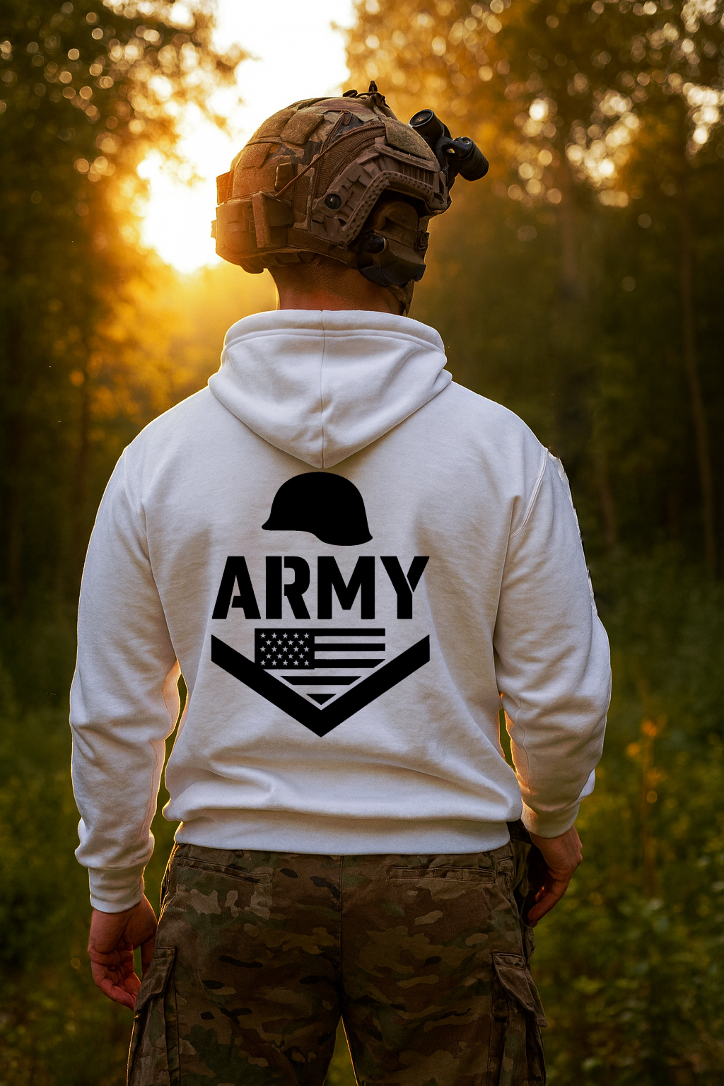 Army Hoodie White